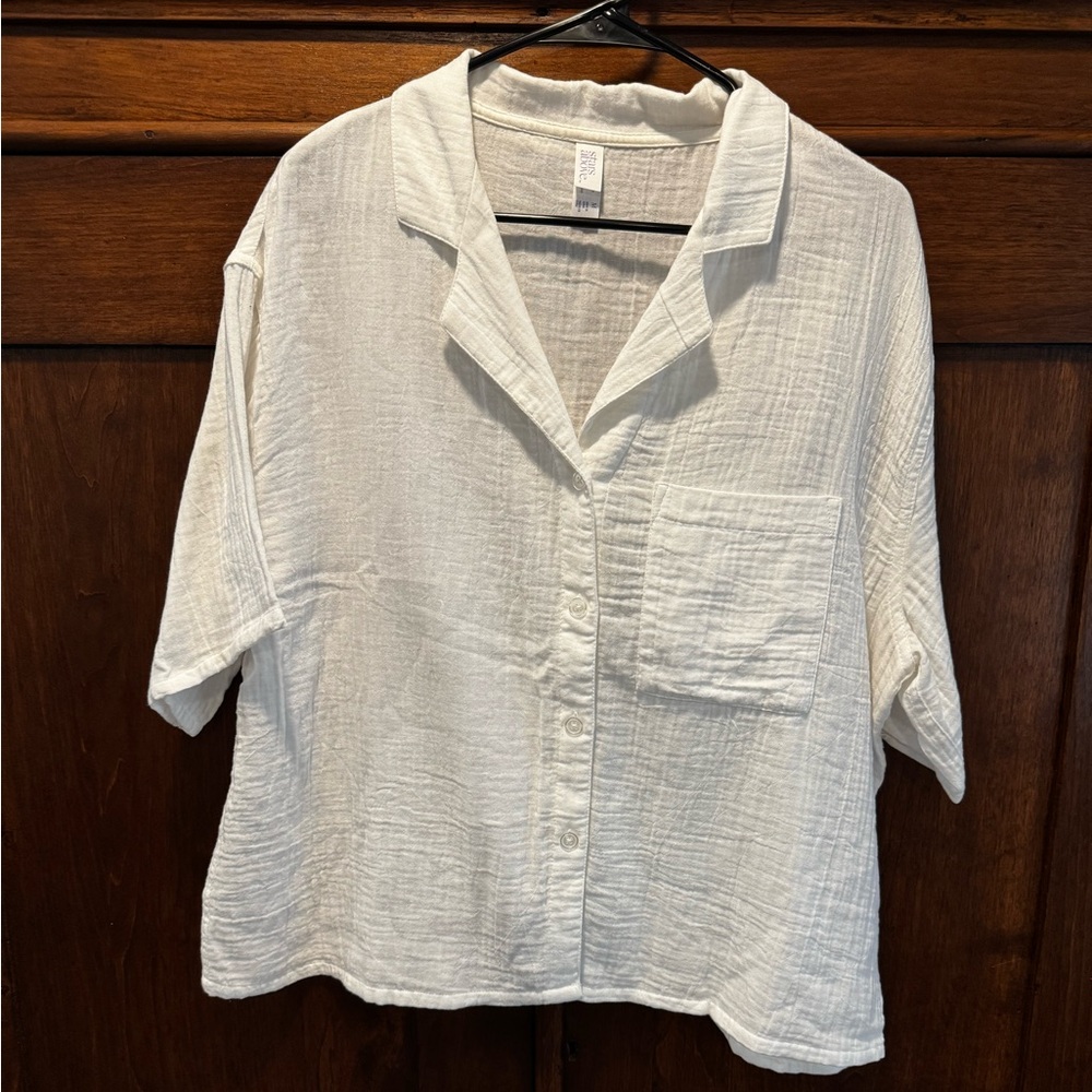 Stars Above Cream Button-Down Shirt